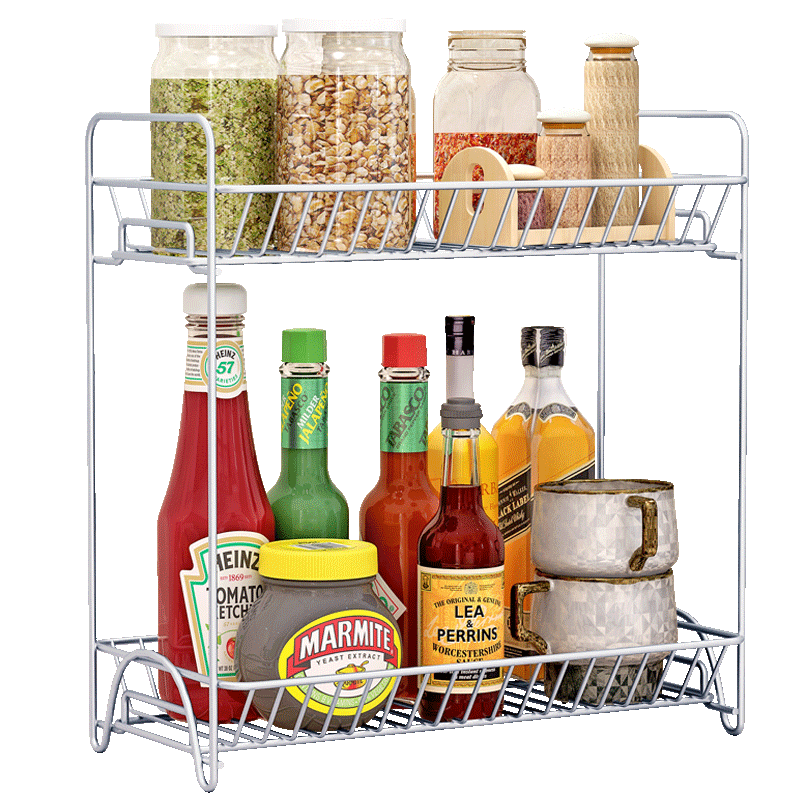 索尔诺置物架厨房层架家用储物架浴室客厅金属 调味料架瓶罐办公室卧室杂物架搁物架收纳架子 Z622 Z622