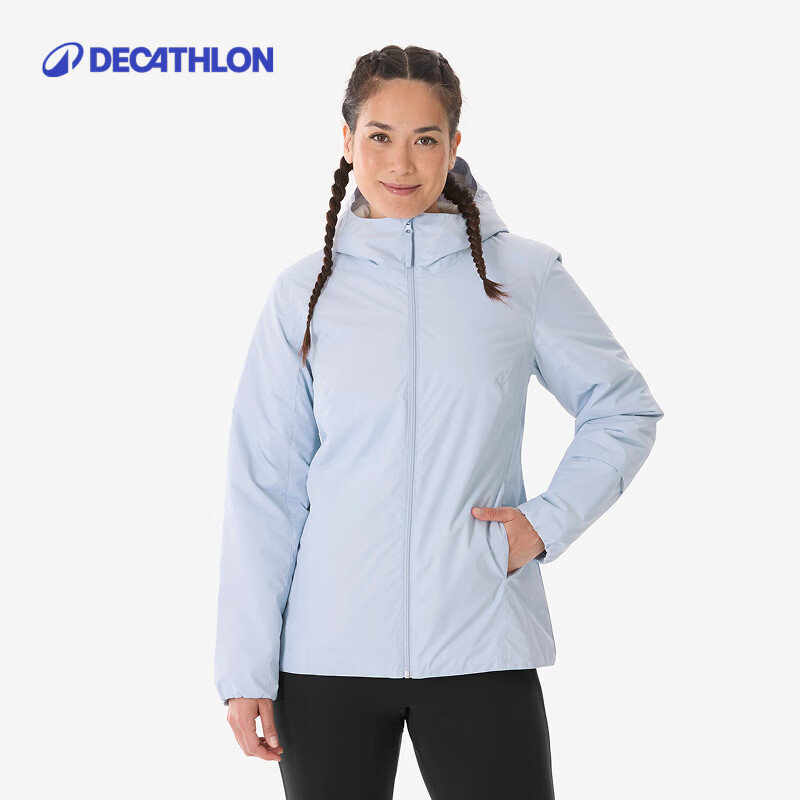 迪卡侬（DECATHLON）女士户外雪地徒步夹克 防风防水保暖抗寒登山外套 紫色 均码 XL