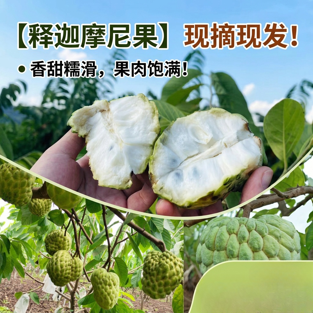 当季新鲜大目释迦果当季整箱孕妇水果佛头果热带批发市场顺丰 一级大果（单果300-450g）6斤