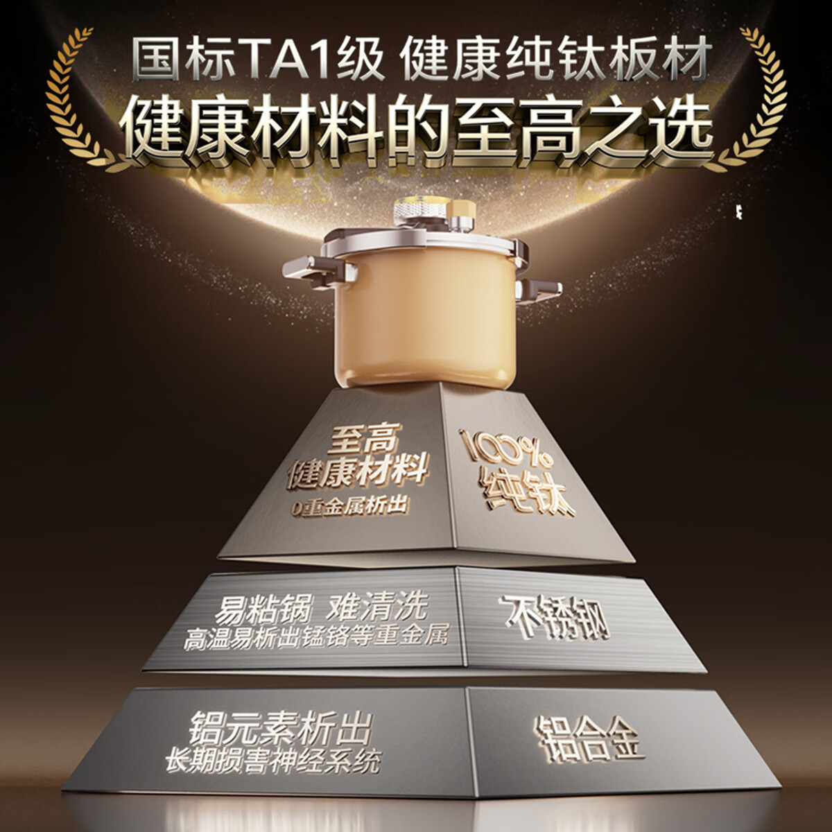 cookerbene 100%纯钛智能高压锅防爆家用小型电磁炉燃气通用2026新款压力锅 权威认证-婴儿孕妇安心用