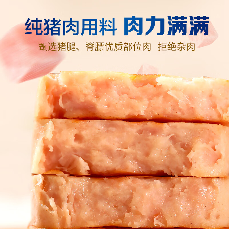 王家渡低温午餐肉儿童早餐火腿片香肠罐头火锅食材泡面螺蛳粉夜宵 198g5盒(原味)