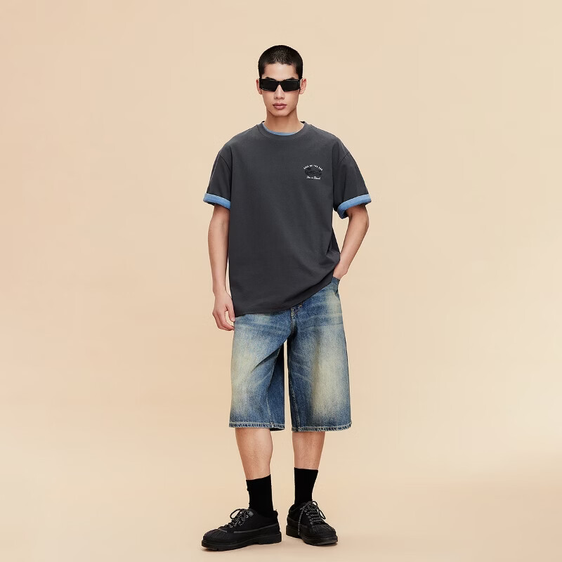 杰克·琼斯(JACK&JONES)夏季短袖男士T恤合集 226201109E44黑砂色 S (170)
