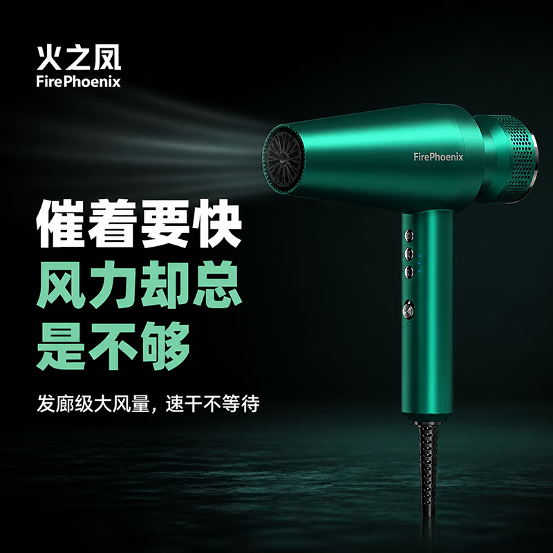 火之凤七夕礼物吹风机M2pLUS大功率负离子护发理发店用发型师推荐 火之凤M2 PLUS【极光绿】2400W
