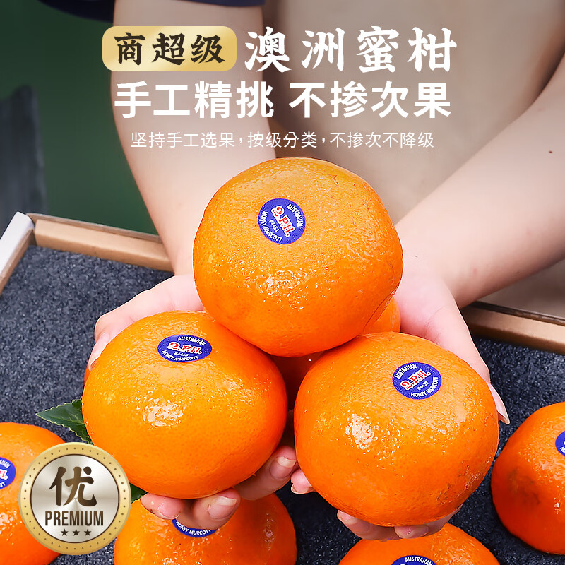 优味集【JD顺丰】2ph澳柑进口水果沃柑橘子澳洲柑橘当季蜜桔子生鲜果 2500g（60%选择-超划算） 商超级金果140g+