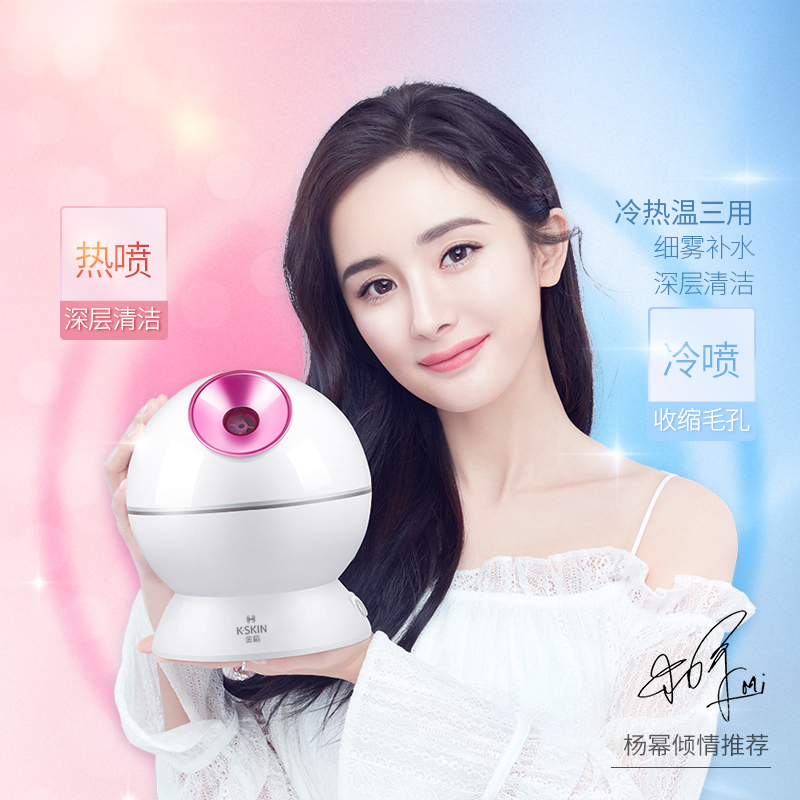 金稻（K-SKIN）美容器 蒸脸器 美容仪 冷热喷 纳米离子 喷雾补水仪 面膜搭档 蒸脸仪 KD23313 白色