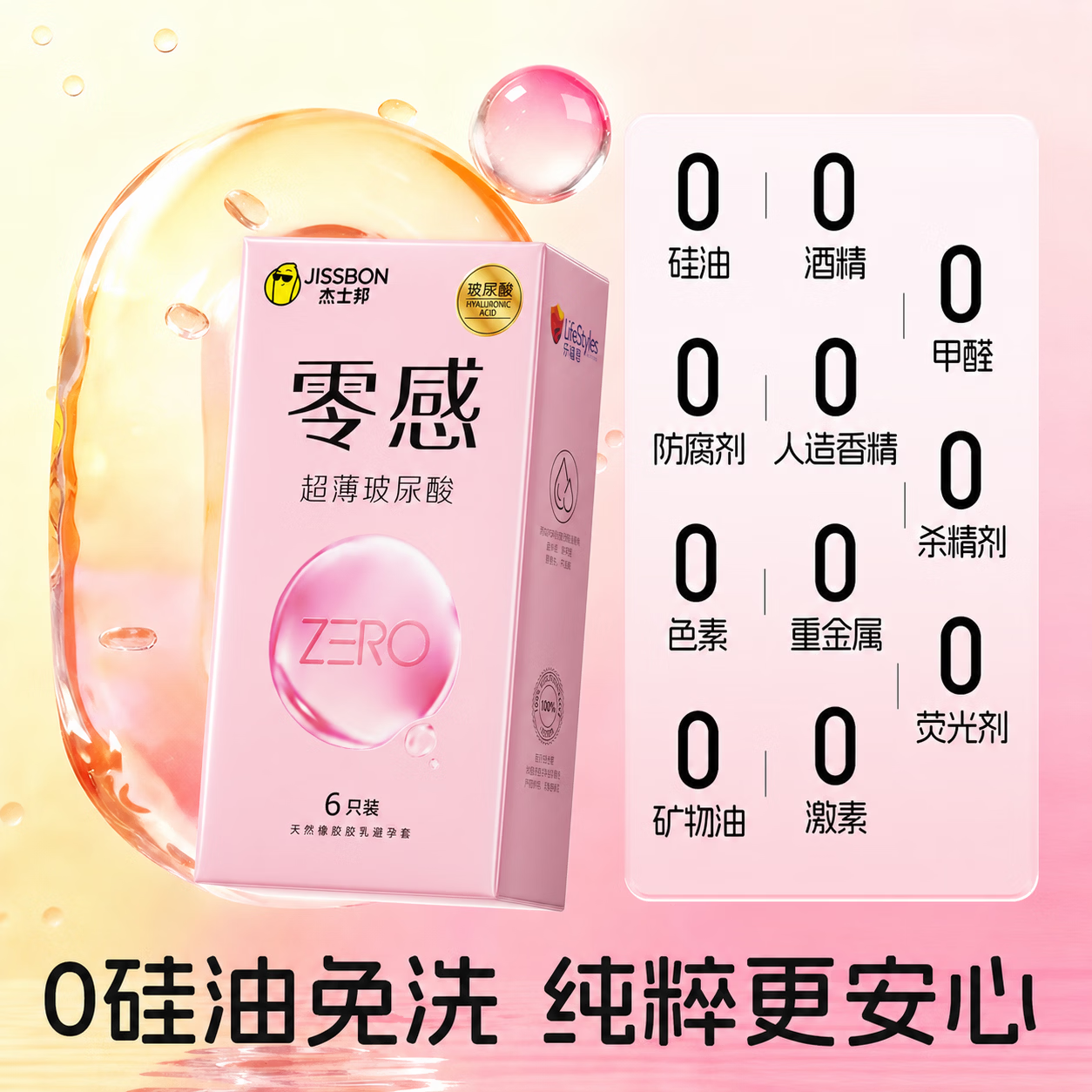 杰士邦003超薄玻尿酸避孕套001安全套套0.001无套裸入女性高嘲液秒喷byt 【囤货玻尿酸-31只】超薄润玻尿酸13+润薄18