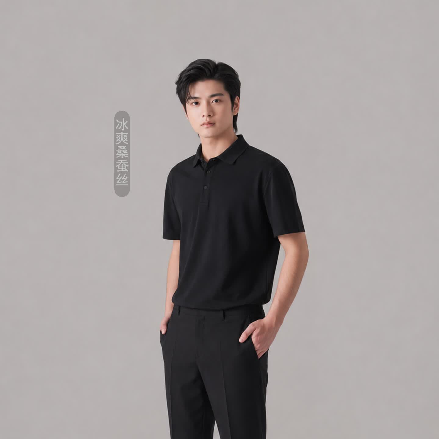 众西男士冰丝POLO衫2026夏季新款翻领凉感透气纯色速干短袖T恤薄 橙红色 5XL 推荐高180-215cm/重100-110kg