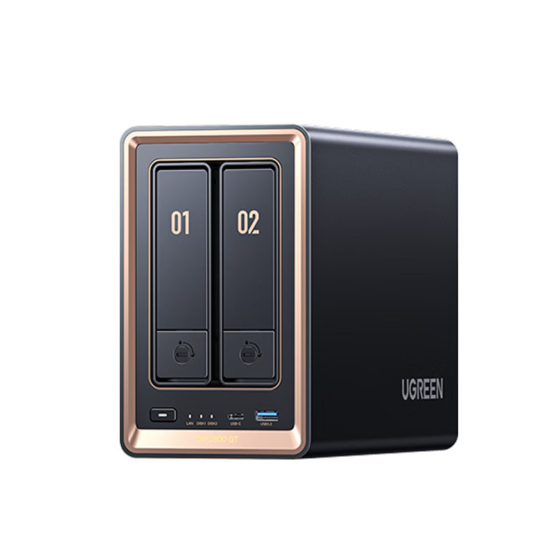 绿联私有云DXP2800 GT 8G双盘万兆NAS网络存储服务器 AI智能相册家庭个人云文件备份适用iPhone18