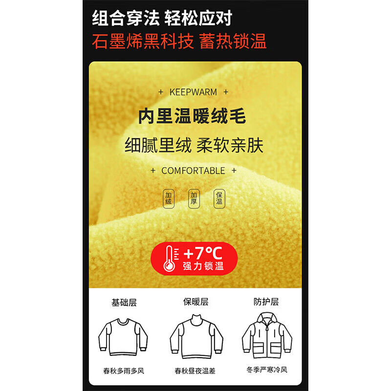 JEEP SPIRIT吉普冲锋外套男女三合一2026新款秋冬季户外防风防水登山夹克衣服 黑色【三合一】 M