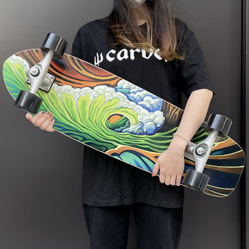Carver【顺丰发货】陆地冲浪板美国Carver「山海」初学者专业陆冲板滑板 34寸 CX桥 PU支架款 可下碗池