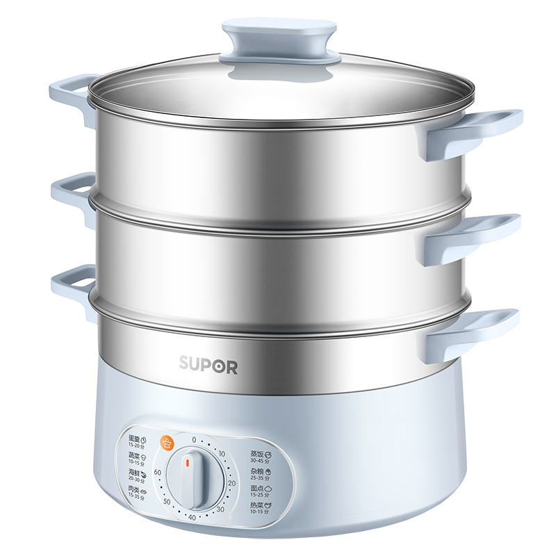 苏泊尔（SUPOR）电蒸锅家用3-8人大容量电火锅电煮锅双层多功能蒸锅蒸笼旋钮操控蒸煮一体多功能多用途蒸锅 13L ZN28YK815