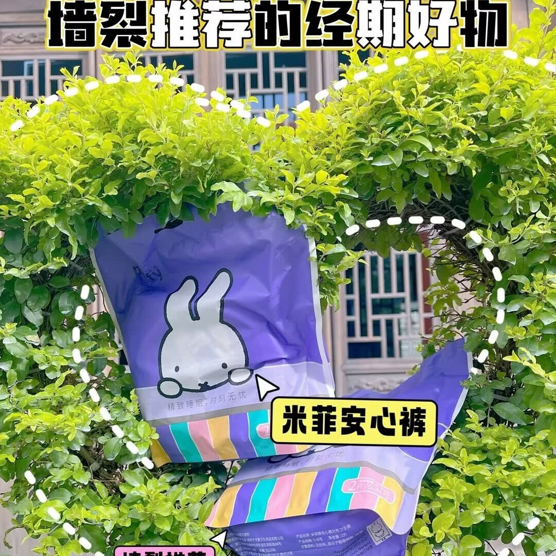 米菲安睡裤大码女经期裤安心裤高腰防侧漏姨妈裤夜用安全裤生理裤少女 S-M码 5条 80-100斤 3包15条【翻身不侧漏】