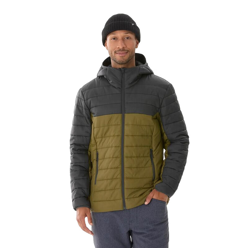 迪卡侬（DECATHLON）棉服冬户外加厚短款连帽运动短款棉袄内胆外套轻薄排骨MH500 绿色 XL -短款