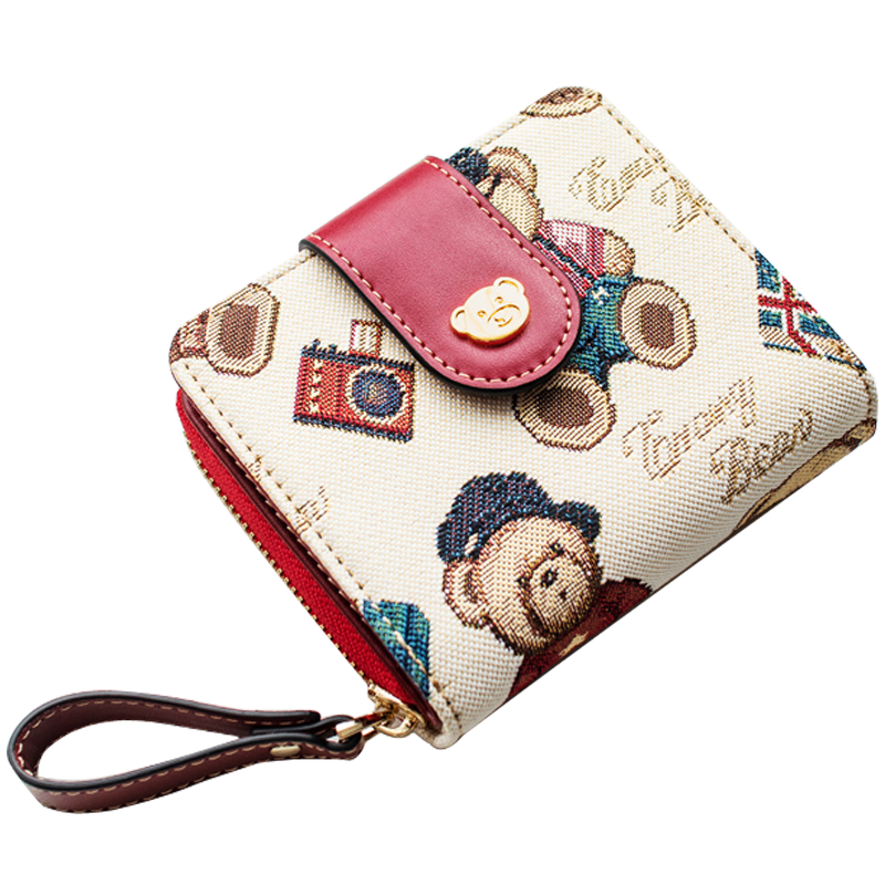 小熊依恋女士钱包E-806蓝色，高品质且实用的手拿包