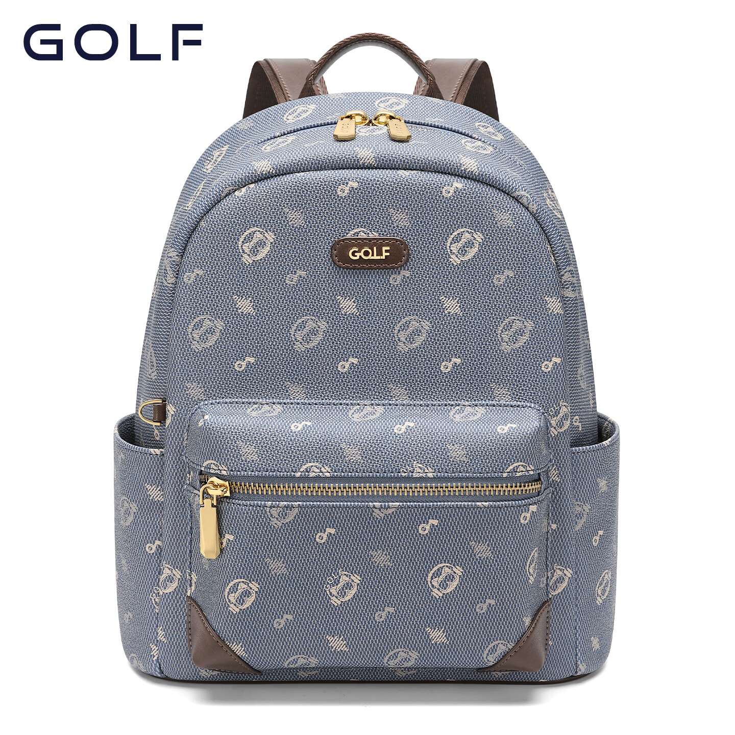 高尔夫(GOLF)双肩包男女百搭背包女休闲旅行学生书包防泼水出游背包【Q】 款式13-牛仔蓝 京东折扣/优惠券