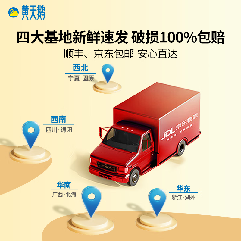 黄天鹅旗舰店正品黄天鹅可生食鸡蛋无沙门氏菌品质鲜蛋礼盒 20枚可生食鸡蛋【单枚约53g】