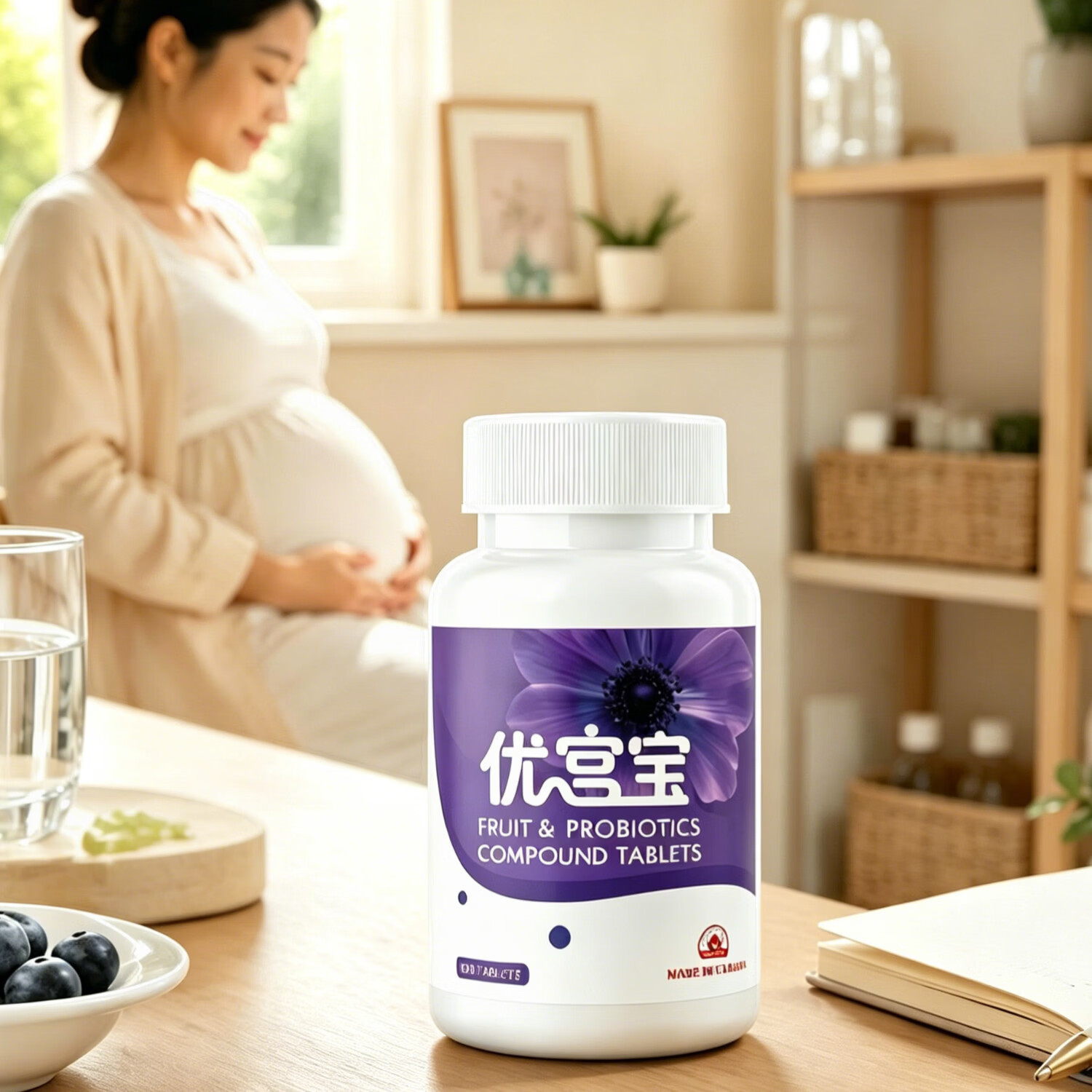 国和堂德瑞寿备孕试管果菌片优宫宝益生菌复合片多重提取物孕前营养素 120粒*1瓶