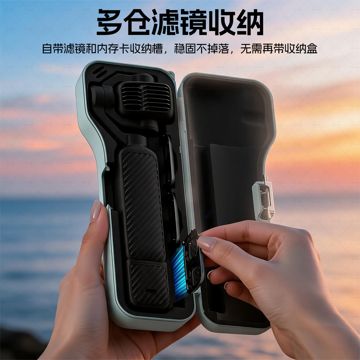 HEAXGKPocket4pro全包长款保护壳可容纳螺纹手柄滤镜pocket4/3收纳防摔保护盒保护壳收纳包适用DJI大疆 【pocket4pro】长款保护壳【哑光黑】