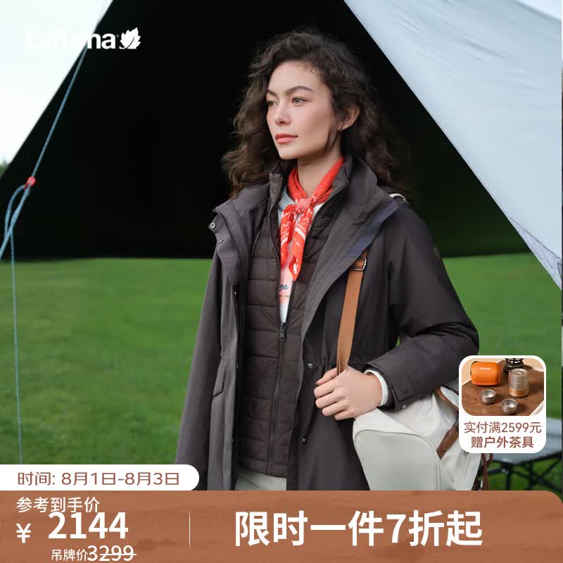 LAFUMA乐飞叶3M新雪丽棉服内胆冲锋衣女 26春季三合一防水外套LFJA6AZ60 深棕DW 38 165/84A