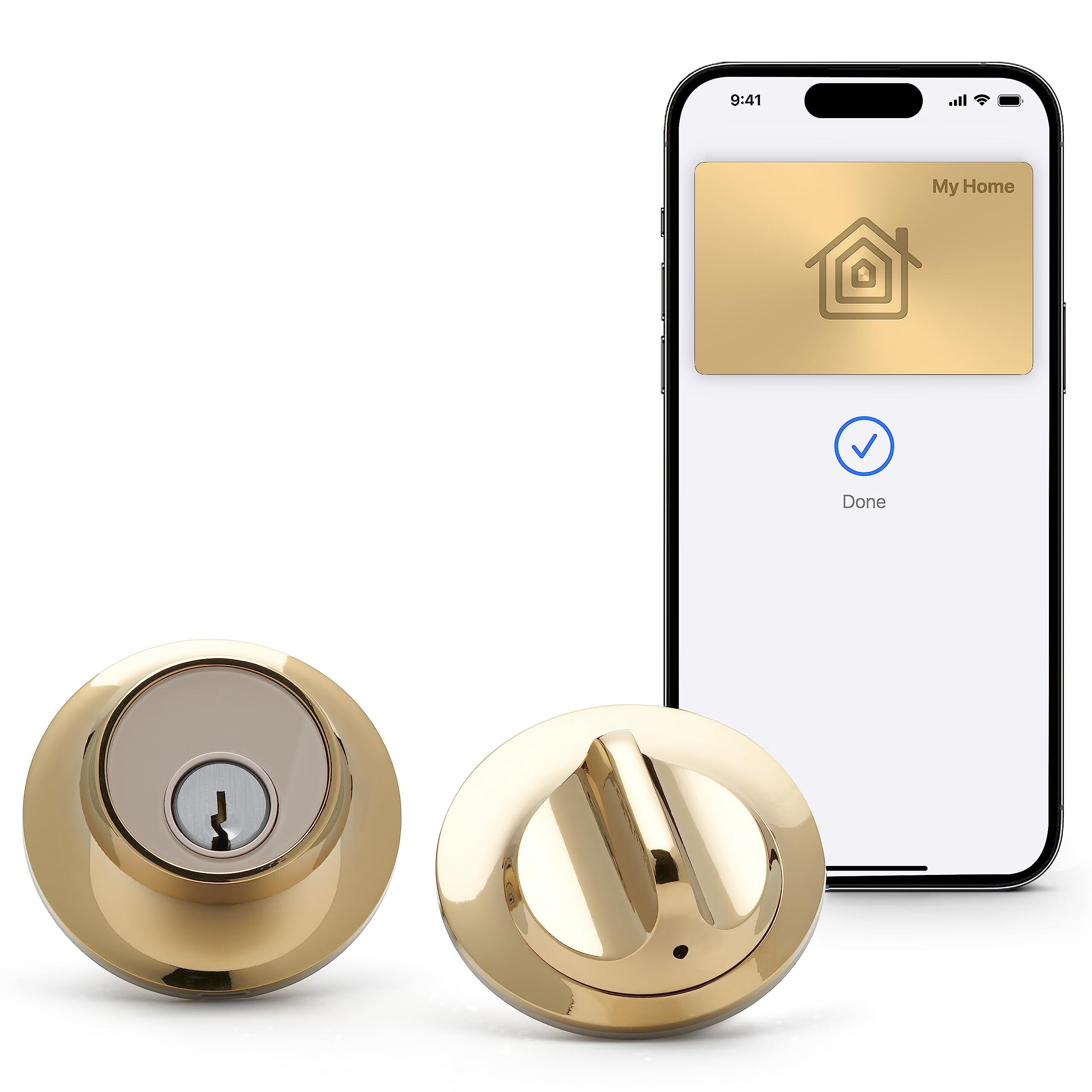 level 智能门锁 不锈钢金属材质 苹果homekey手机解锁 蓝牙控制 黄铜