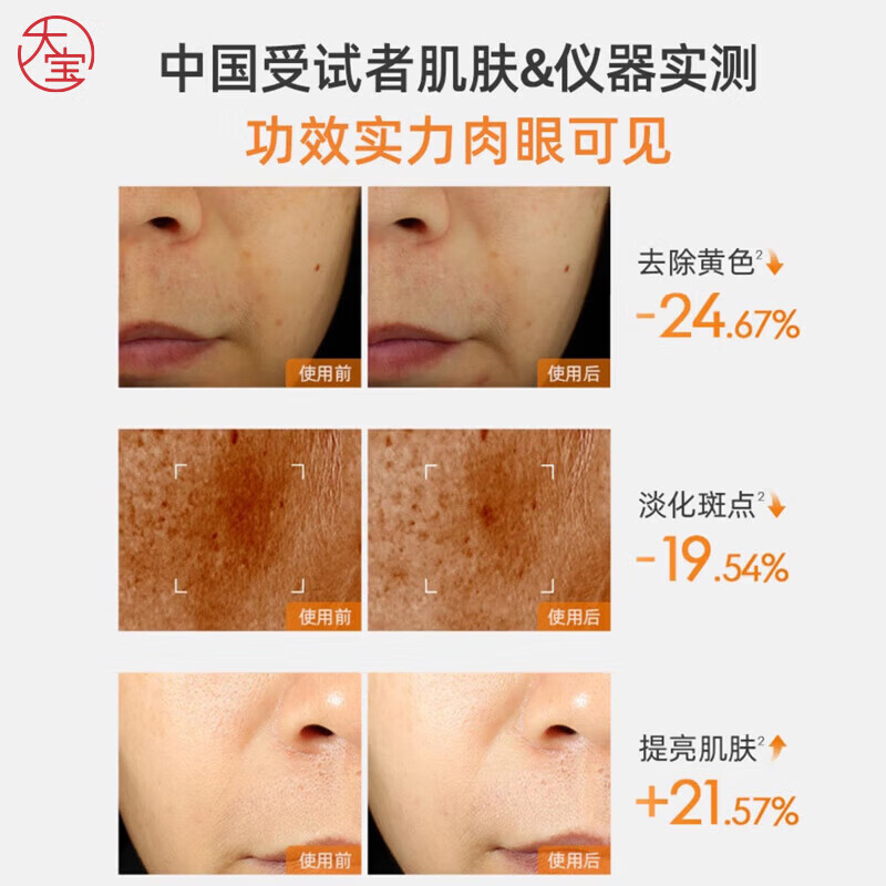 大宝维他命C焕白淡斑精华乳 男士美白烟酰胺乳液面霜护肤品 维他命C焕白淡斑精华乳50ml*2