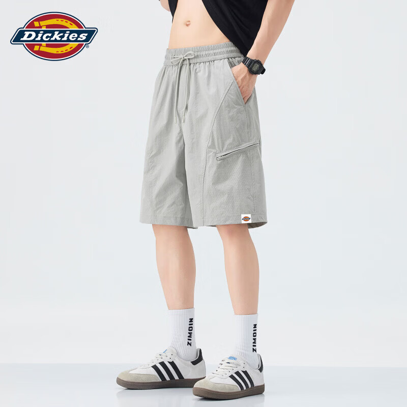 Dickies户外冰丝运动短裤男夏季薄款网眼透气五分裤潮牌外穿五分裤 卡其色 【官方正品】 3XL 【建议170-185斤】