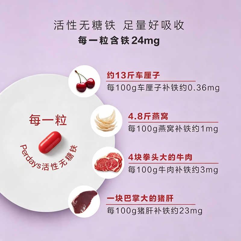 PERDAYS澳洲进口孕期成人补铁剂气血孕妇贫血女性哺乳补铁30粒 活性铁*1 爆款孕期补贴 30粒*1瓶