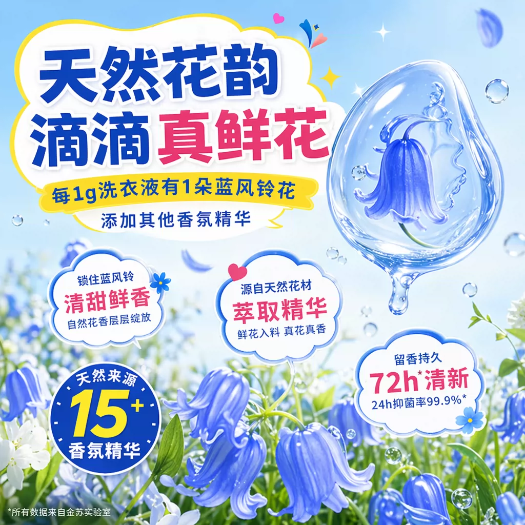 金苏英国蓝风铃香水深层清洁抑菌浓缩洗衣液家用装官方正品 【一桶6斤装】限时特惠