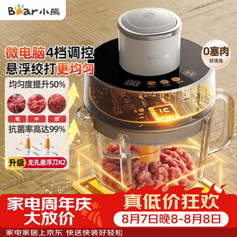 九阳自营绞肉/切菜机 65.1元，小熊自营绞肉/切菜机 199元 - 86线报
