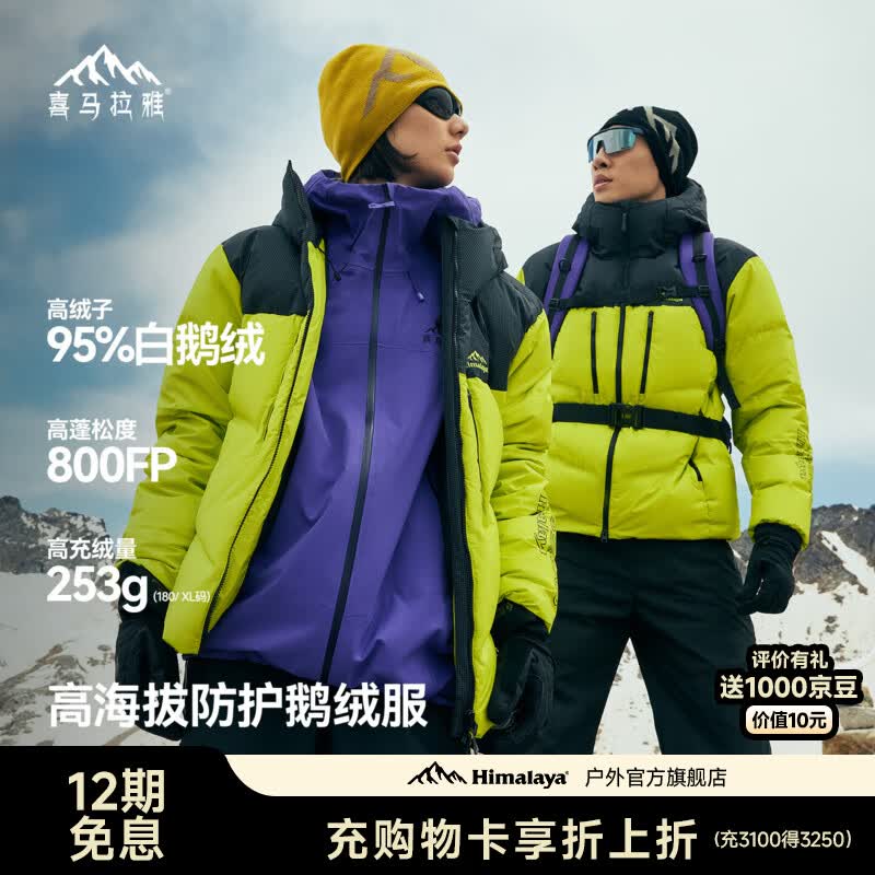 喜马拉雅梅里鹅绒服800蓬95绒-25°C雪山攀登专业户外防风冰雪鹅绒羽绒服 幻影黑 800蓬95鹅绒-25°C XS 充绒量201g
