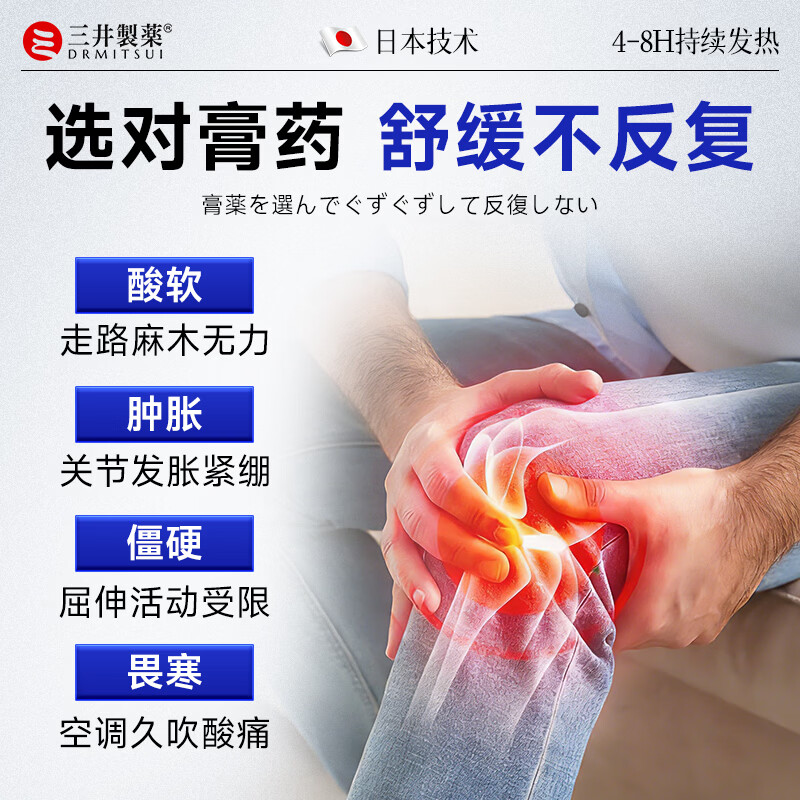 三井制药膝盖滑膜炎膏药贴关节疼痛半月板滑膜积水积液护膝肿胀冷敷贴 买3送2 到手5盒【98%客户选择】 10贴*3盒