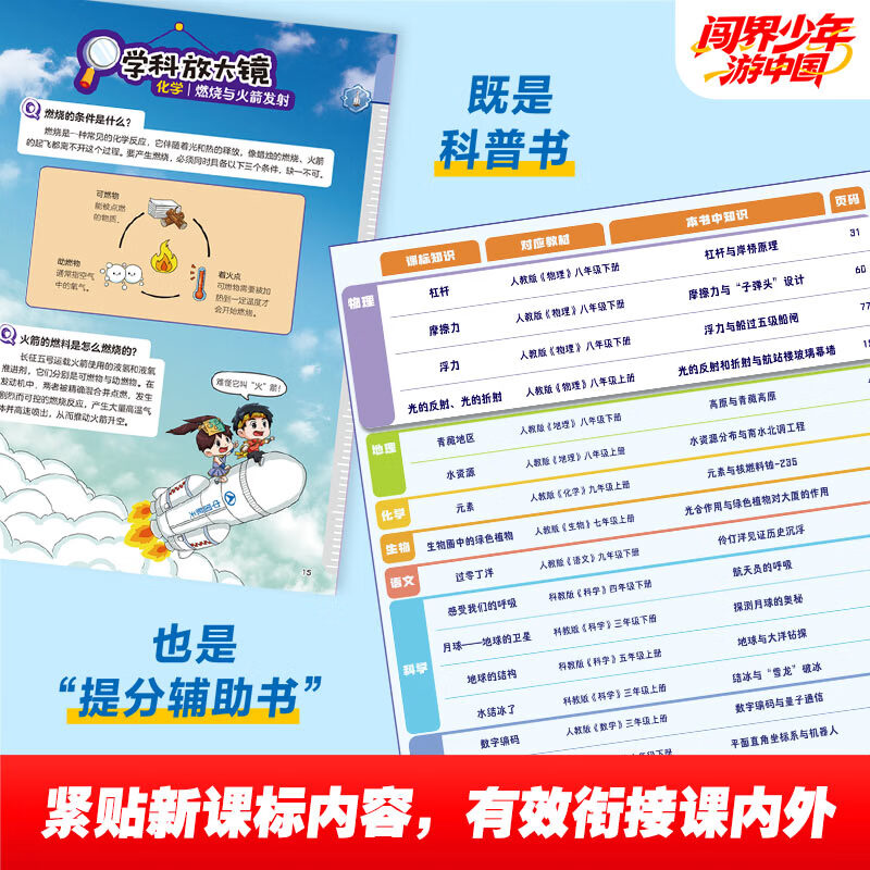 闯界少年游中国全3册6-9岁小学生三四五六年级科学类书籍工程前沿科技太空和深海科技启蒙绘本课外阅读读物漫画科普百科全书 【3册】闯界少年游中国 套装