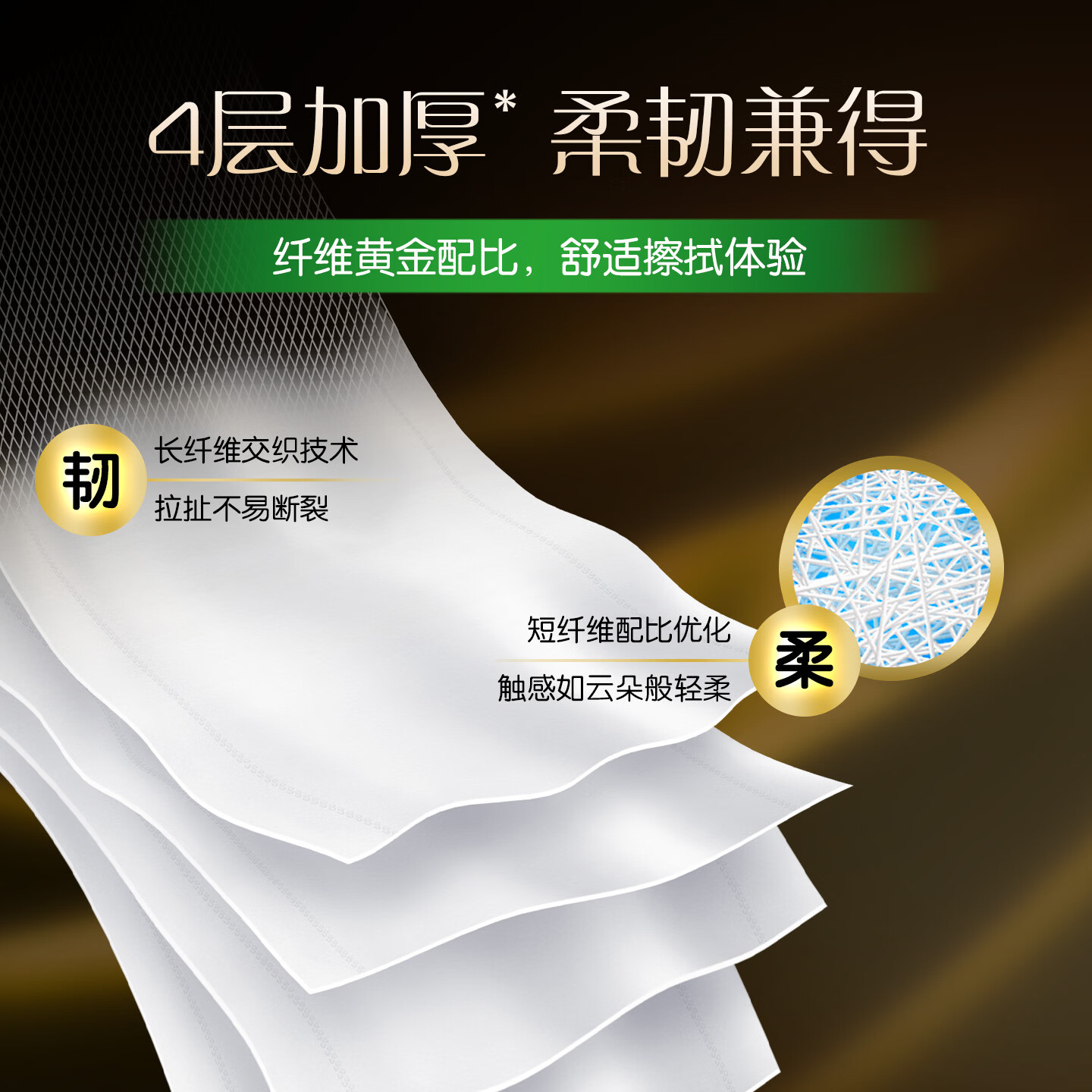 洁柔有芯卷纸 黑Face加厚4层160克*24卷 高克重 卫生纸卷筒纸纸巾整箱