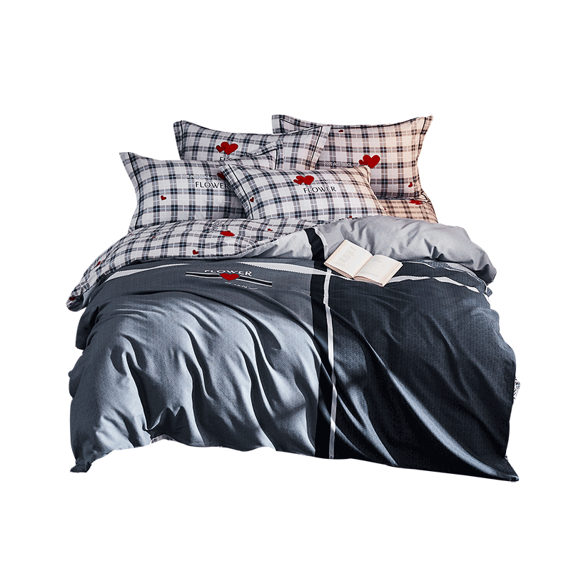 雅鹿·自由自在 四件套纯棉全棉磨毛 星级酒店保暖被套床单4件套床上用品1.5/1.8米床 被套200*230cm 查尔斯