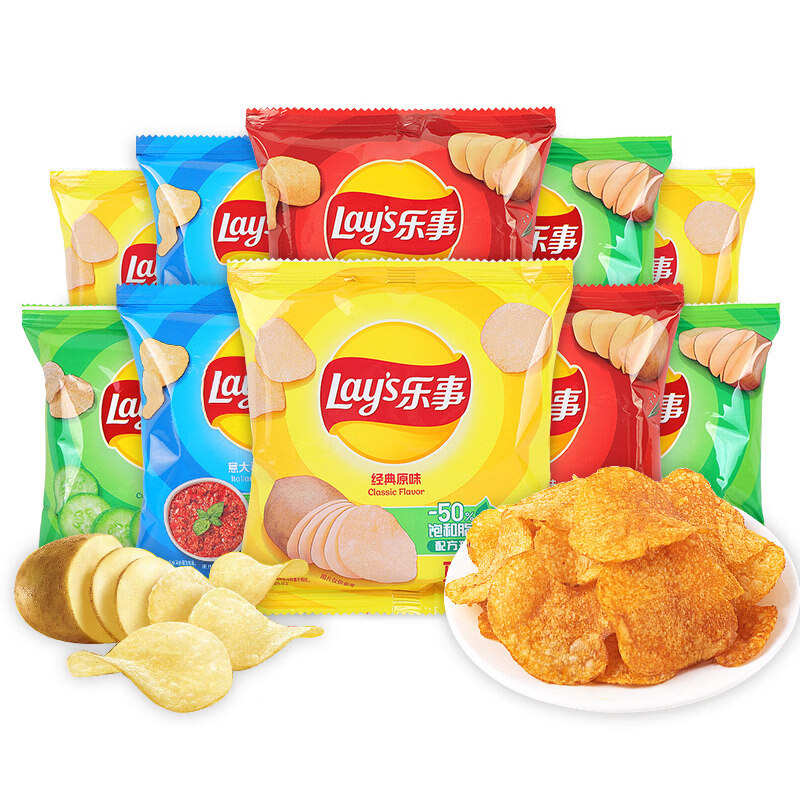 熬夜充饥夜宵小零食乐事薯片12g单独整箱小吃奖励 【32包】经典原味12g*32