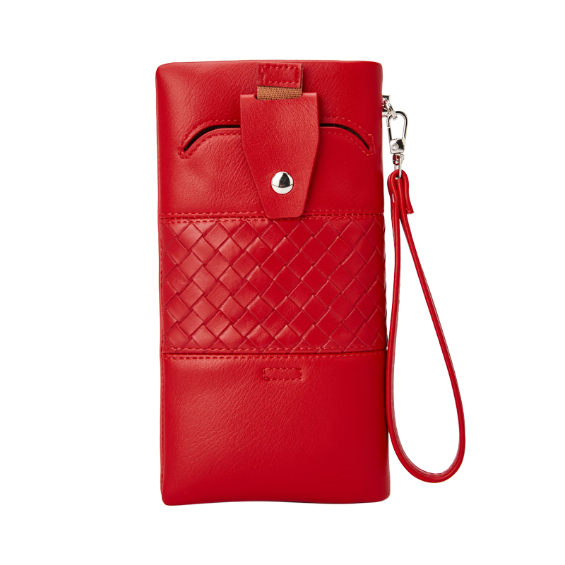 波斯丹顿2022新款手机包长款手拿包多功能拉链包手机包男女款 红色
