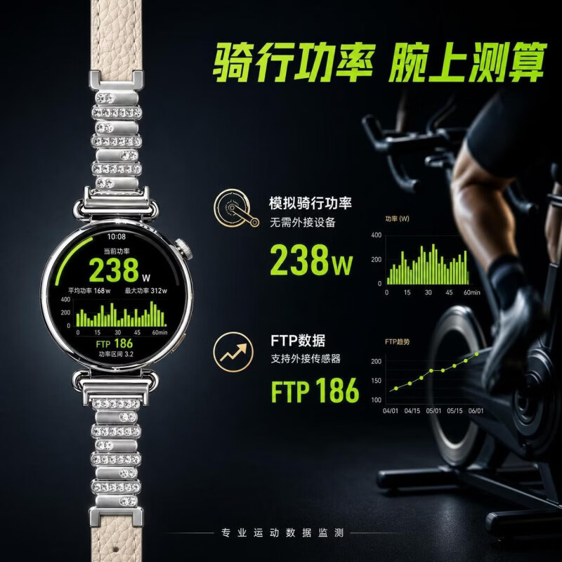 华为(HUAWEI)手表女士2026最新款智能WATCH GT7手表蓝牙接打电话女性健康监测运动智能手表送女友礼 金色表盘GT7+【白色四叶草磁吸表带】