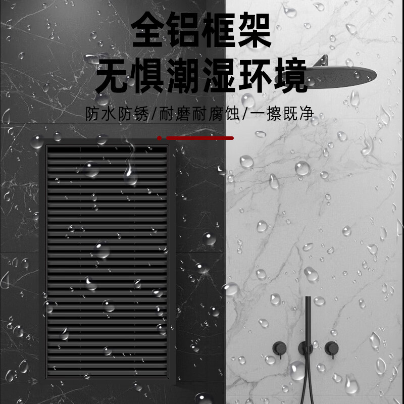 铝合金百叶通风口橱柜门鞋柜门铝百叶透气百叶热水器散热口出风口 铝合金400毫米*600毫米开孔用黑色