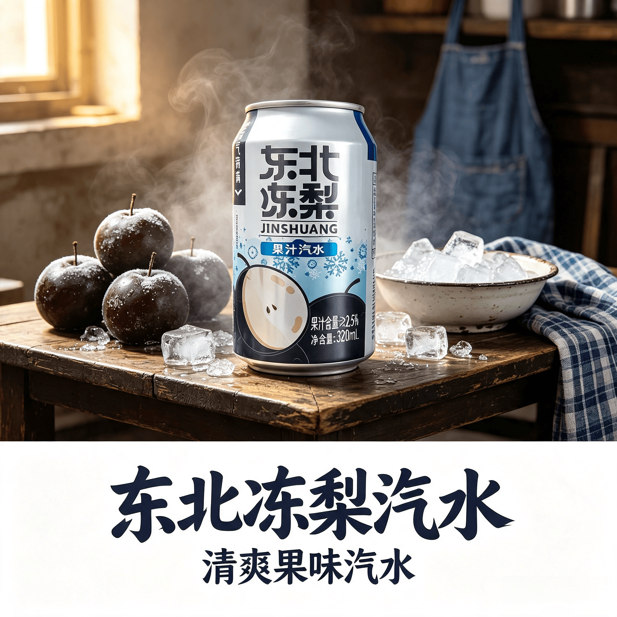 今爽东北冻梨汽水饮料气泡满满碳酸饮料320ml罐装气泡水厂家直发 24罐