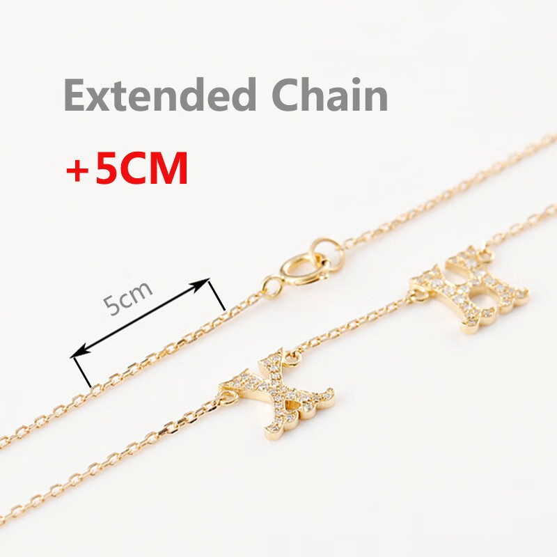 思达意字母项链 18K黄金英文HDBWLMZYXCSRKVGQJA轻奢小众女宝石吊坠定制 +延长链5CM怎么看?