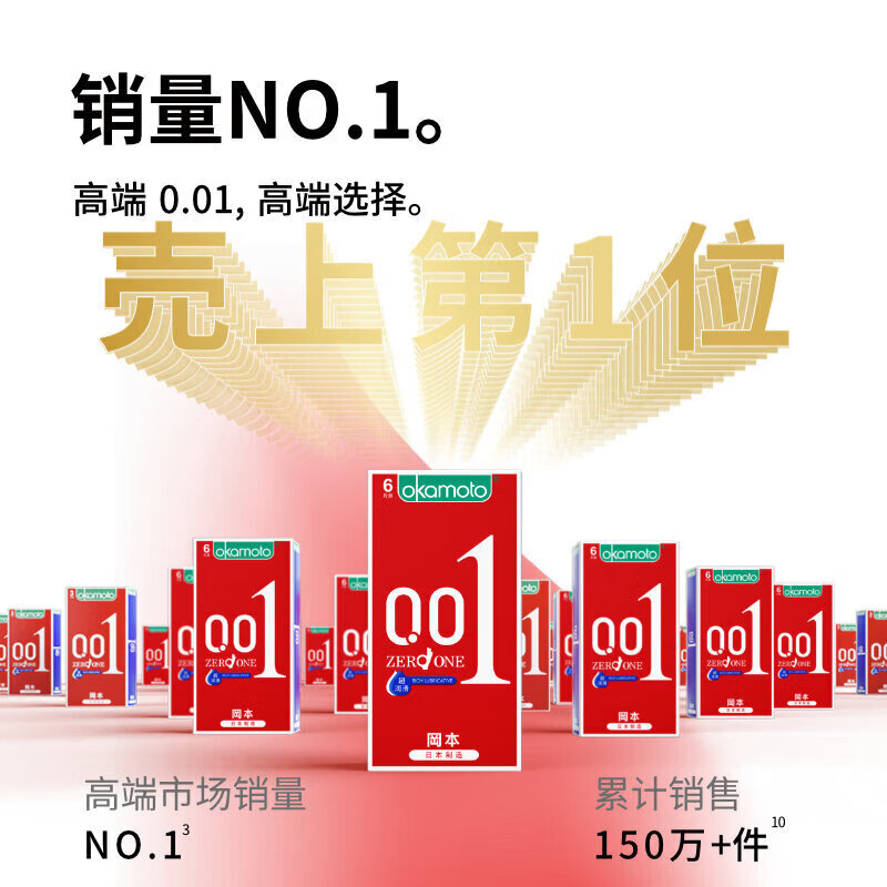 冈本(OKAMOTO)避孕套超薄001裸感隐形裸入男专用物理延时持久防早泄敏感安全套 纯001裸感【共8只】0.01超润滑超薄2+6只装 官方正品套套隐形byt 成人情趣计生用品