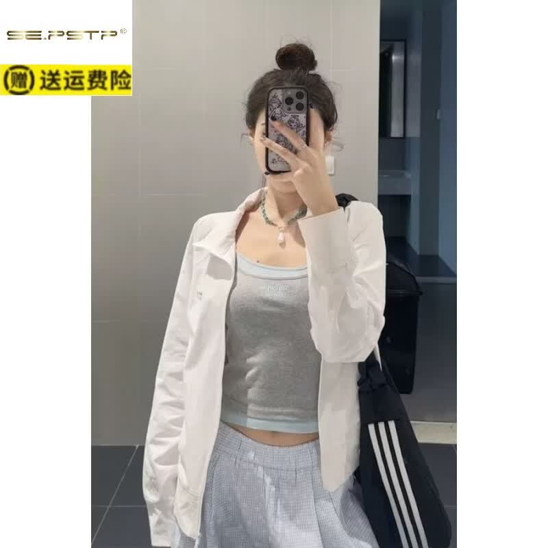 夏典素订女王(SE.PSTP)韩系立领白色冲锋衣薄款外套女2026夏季宽松简约时尚休闲透气夹克 白色 S