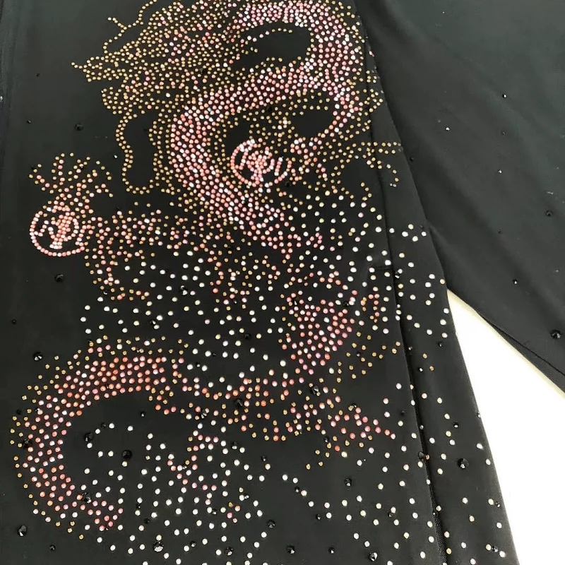 TCH真5折服饰新中式新款防晒衣重工烫钻龙形图案连帽防晒衫外套女装 XXL