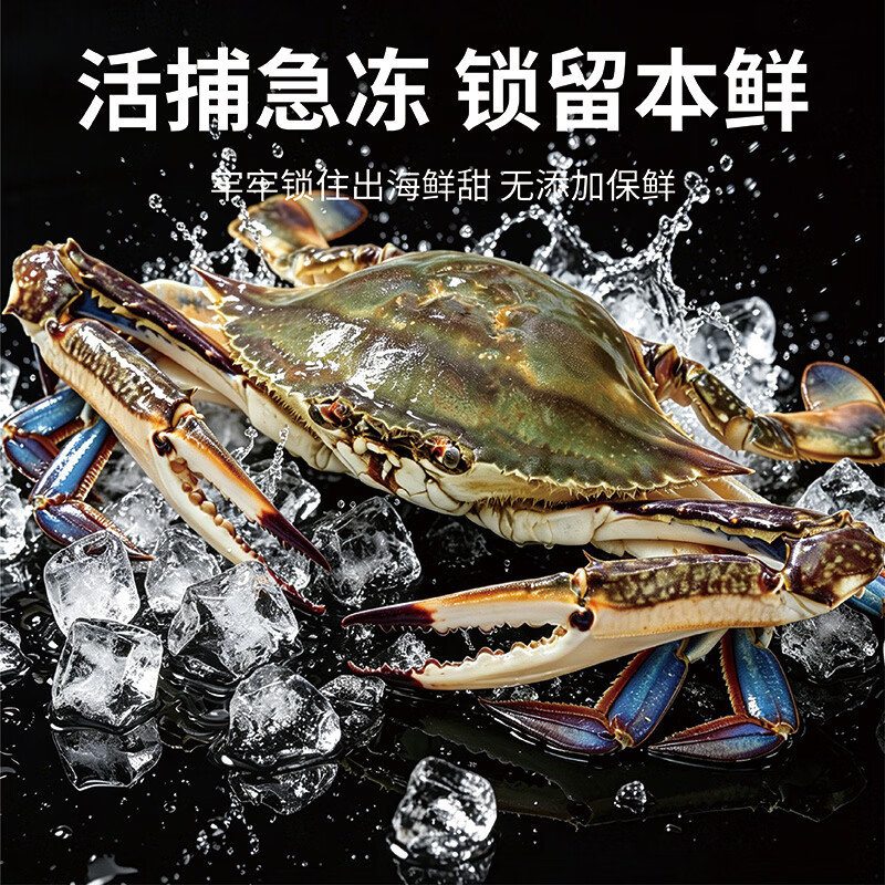 大海船说【冷冻】舟山超大梭子蟹鲜蟹活冻大螃蟹生鲜飞蟹大肉蟹 梭子蟹 3-5两/只【净重5斤】