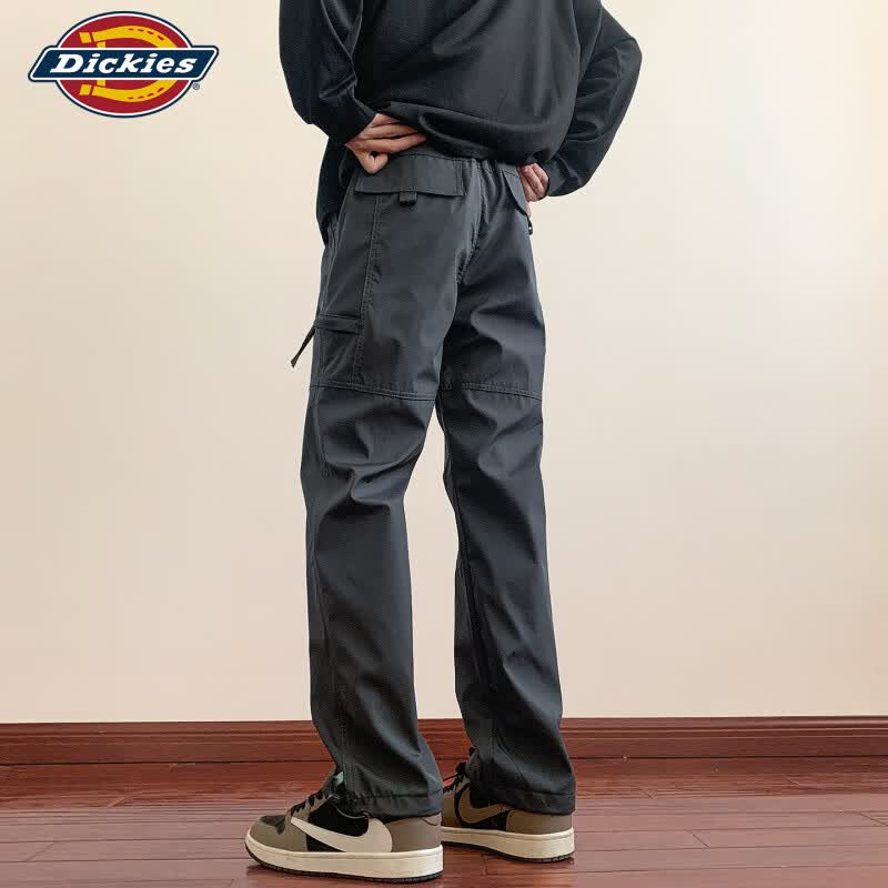 Dickies美式潮牌冰丝工装裤男士2026秋季薄款宽松直筒纯色拼接长裤子男装 绿色 【官方正品】 2XL 【建议135-155斤】