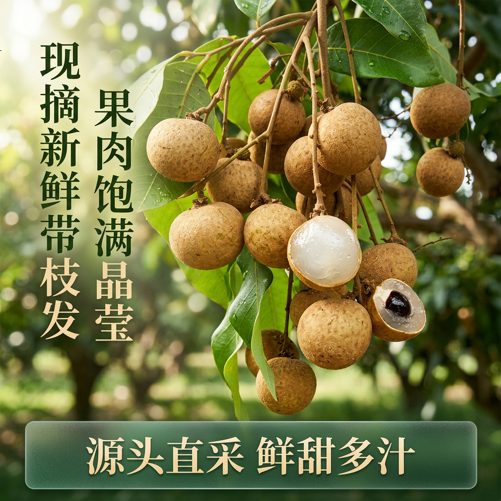 广西石硖龙眼新鲜龙眼桂圆整箱顺丰包邮 石硖龙眼净果8斤装