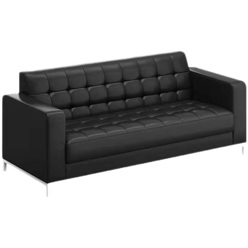 盛潇 办公沙发现代简约商务4s店铺老板会客接待真牛皮办公室沙发茶几组合 优质西皮三人位 单人位  耐磨西皮