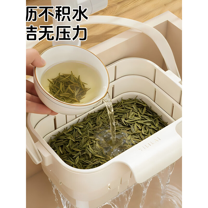 水槽折叠沥水篮可挂式伸缩新款厨房沥水架分离食物过滤倒剩菜神器 绿色-挂式过滤篮【1个装】残渣收纳