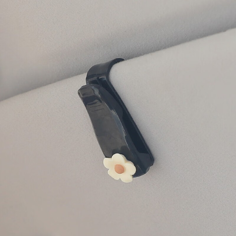 车之倩汽车眼镜夹车用遮阳板车载眼镜架卡片夹子用品多功能仪表台 5瓣花 白