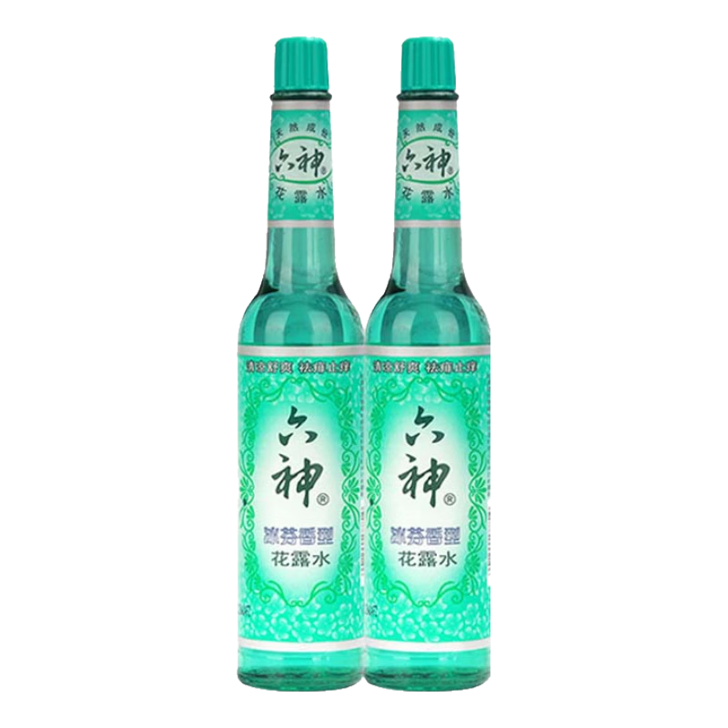 六神花露水冰芬香型195ml经典老式玻璃瓶装清凉舒爽止痒夏季防痱  195ml冰芬*2+喷瓶*2+湿巾*2+香薰棒*4